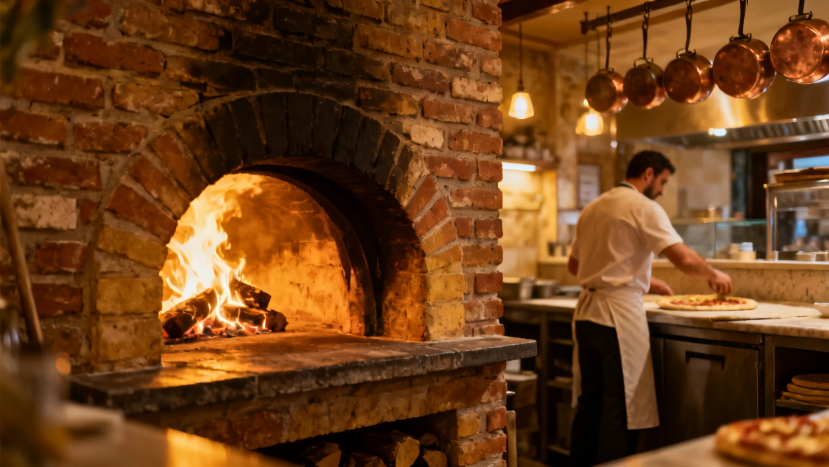 Four a bois traditionnel dans une pizzeria napolitaine